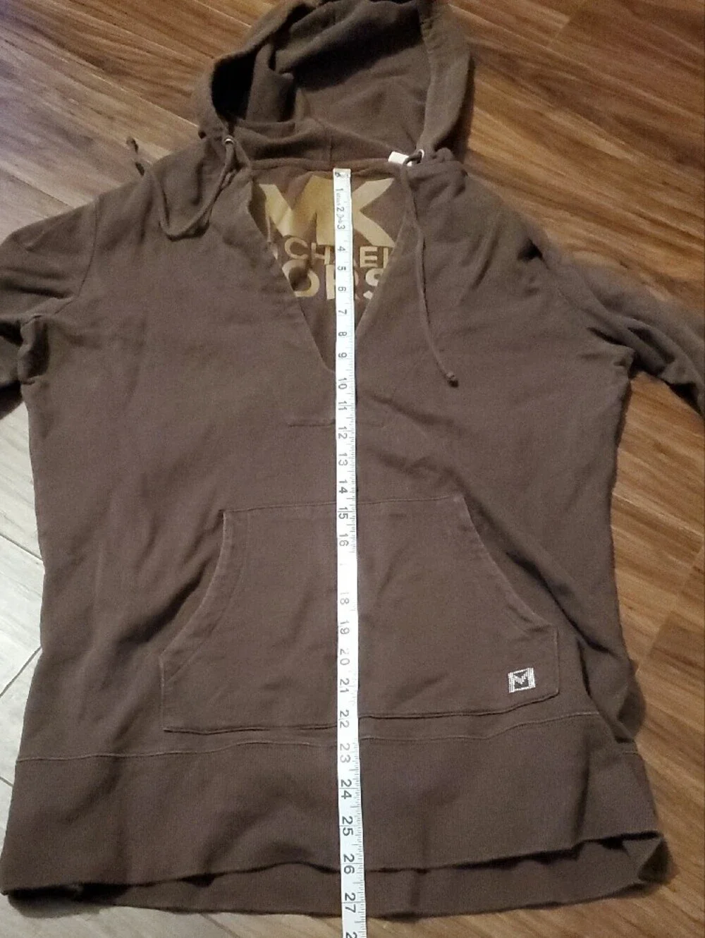 Michael Kors Brown Hoodie with Gold Logo Accent